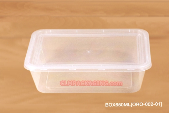 กล่องอาหารพลาสติก ทรงเหลี่ยม 650 ml. ORO อบไมโครเวฟได้