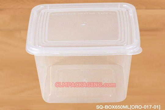 กล่องอาหารพลาสติก ทรงเหลี่ยม SQ-BOX 650 ml. ORO อบไมโครเวฟได้