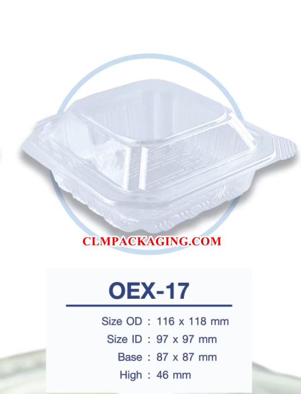 กล่องเค้กพลาสติกเนื้อOPSรุ่นOEX-17