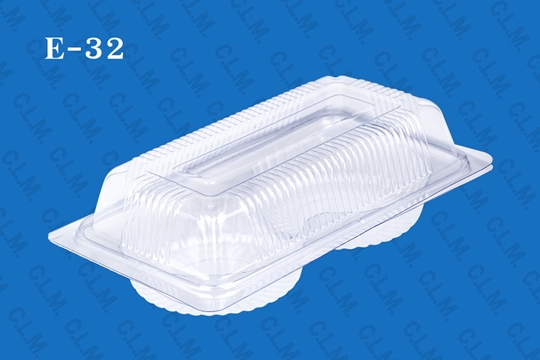 E32 กล่องเค้กพลาสติกE-32 กล่องพลาสติกใส กล่องใส่คัพเค้ก2หลุม