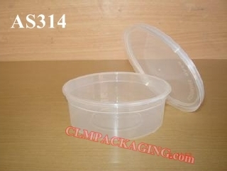 กล่องอาหารพลาสติก ทรงกลม อบไมโครเวฟ SL016 (AS-314) 250ml