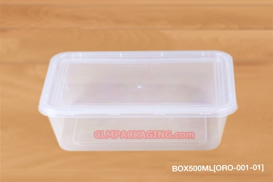 กล่องอาหารพลาสติก ทรงเหลี่ยม 500 ml. ORO อบไมโครเวฟได้