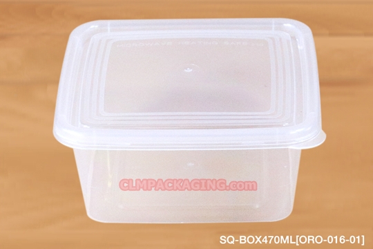กล่องอาหารพลาสติก ทรงเหลี่ยม SQ-BOX 450 ml. ORO อบไมโครเวฟได้