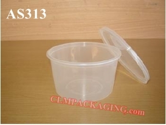 กล่องอาหารพลาสติก ทรงกลม อบไมโครเวฟ SL015 (AS-313) 425ml
