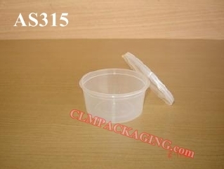 ถ้วยน้ำจิ้มพลาสติก กล่องอาหารพลาสติก ทรงกลม อบไมโครเวฟ AS-315 75ml(SL017) 