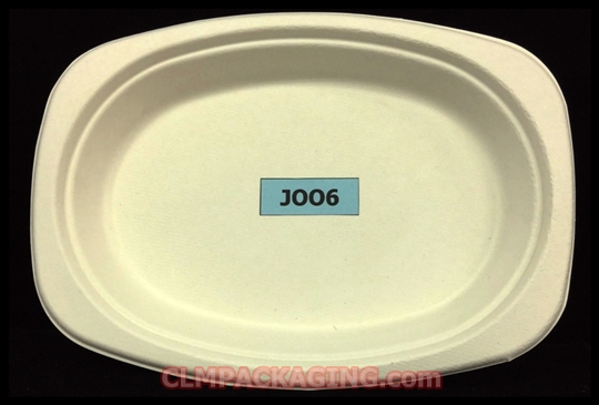 J006 จานวงรีชานอ้อย 6.5 นิ้ว