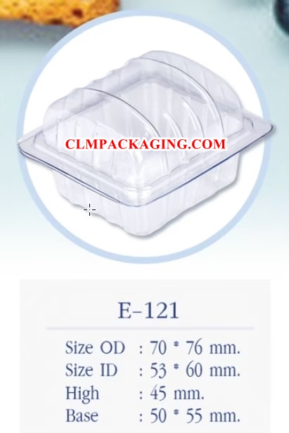E121 กล่องเค้กพลาสติกE-121 กล่องพลาสติกใส กล่องใสฝาโค้ง ฝาทรงโดม