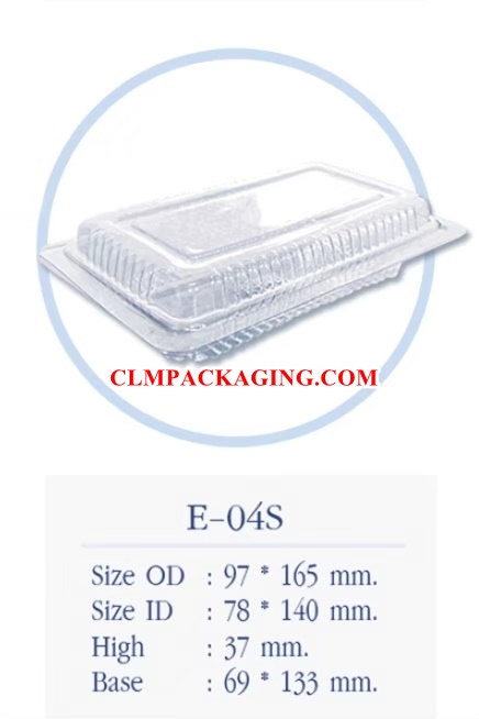 E04S กล่องเค้กพลาสติกE-04S กล่องพลาสติกใส กล่องใส กล่องขนมไทย