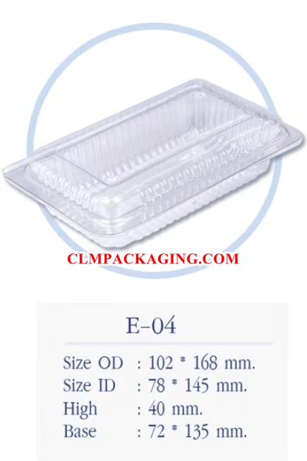 E04 กล่องเค้กพลาสติกE-04 กล่องพลาสติกใส กล่องใส กล่องขนมไทย