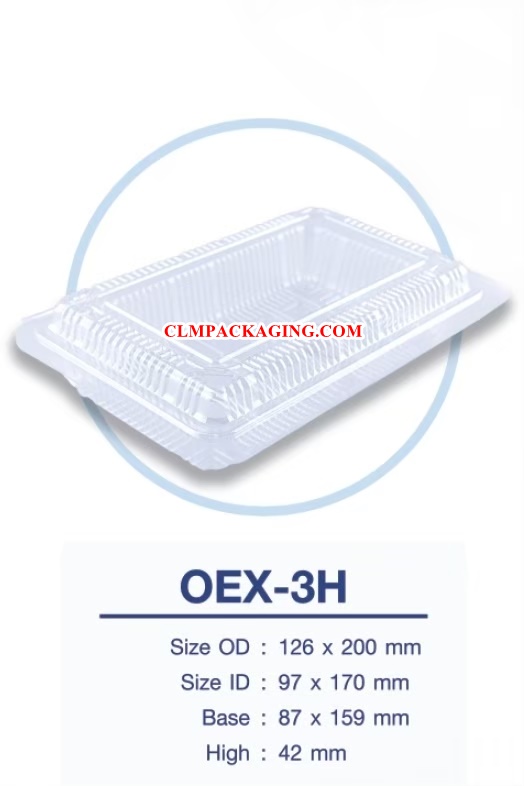 กล่องเค้กพลาสติกเนื้อOPSรุ่นOEX-3H