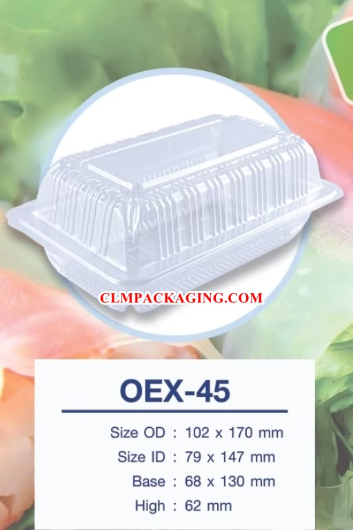 กล่องเค้กพลาสติกเนื้อOPSรุ่นOEX-45