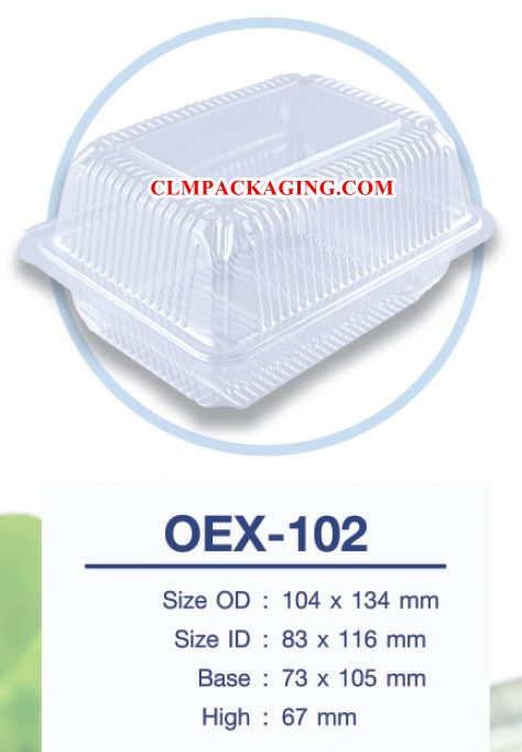 กล่องเค้กพลาสติกเนื้อOPSรุ่นOEX-102